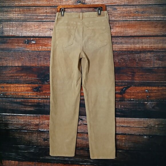American Eagle Pants Size 8 Long Corduroy Mom Straight Jean Khaki Tan High Rise - Picture 2 of 11